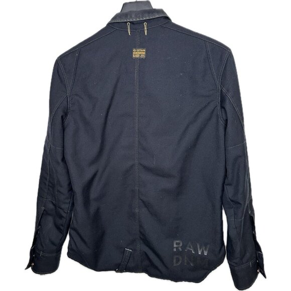 G Star Raw Military Field Utility Jacket Men M Black Full Zip Snap Cargo - Picture 2 of 7